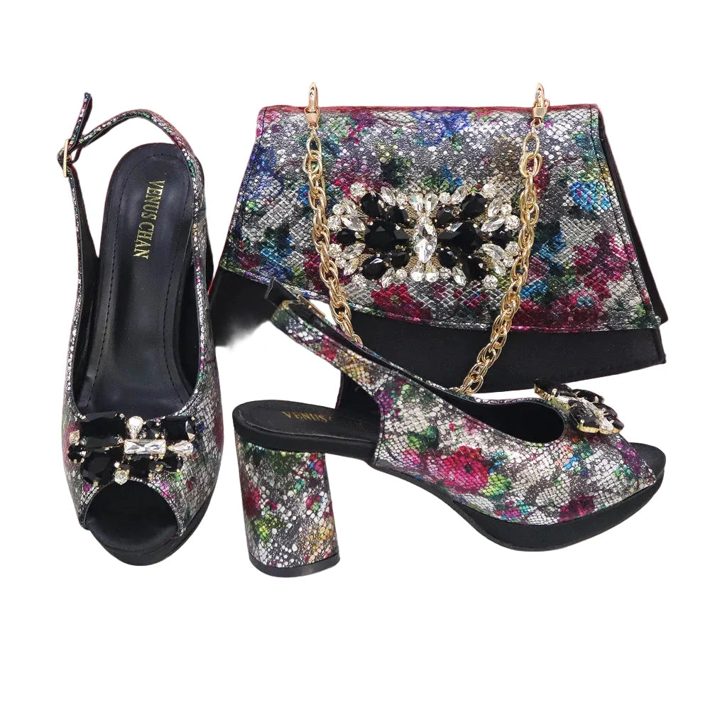 Italian Style Evening Party shoes And Bag Set TYR543