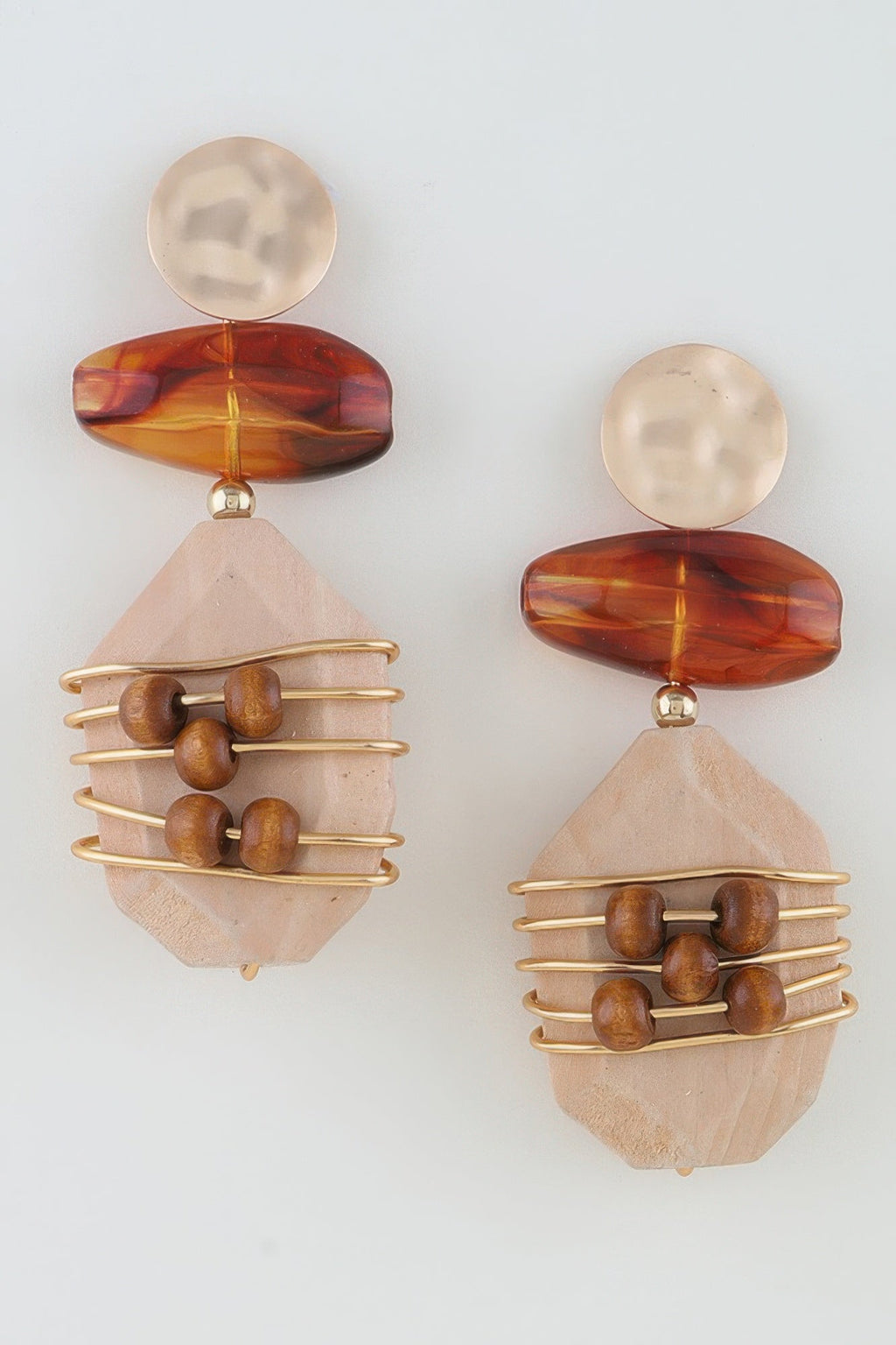 Abstract Historic Pillar Drop Earrings