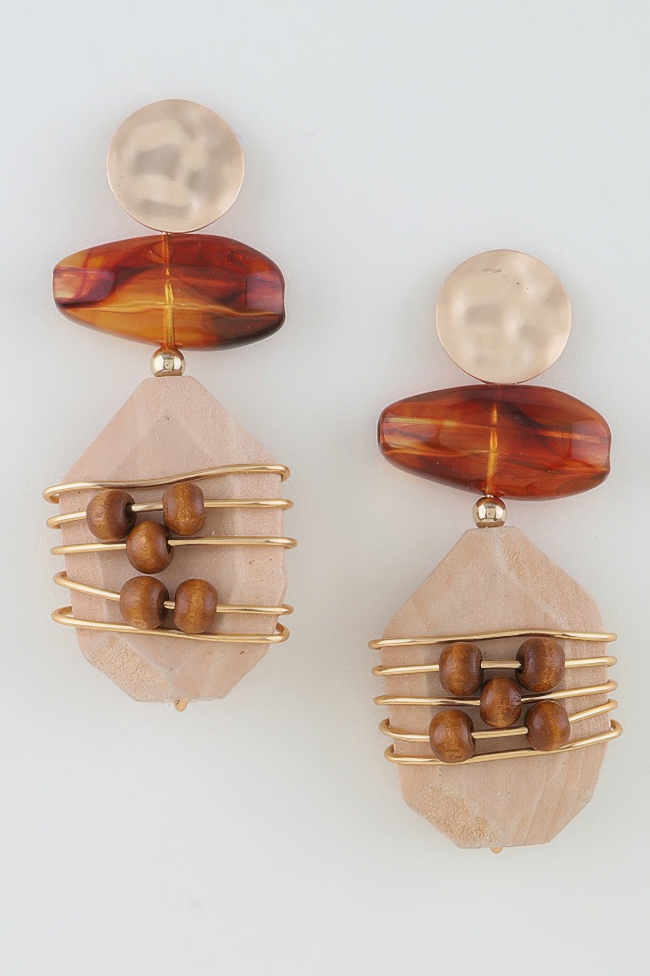 Abstract Historic Pillar Drop Earrings