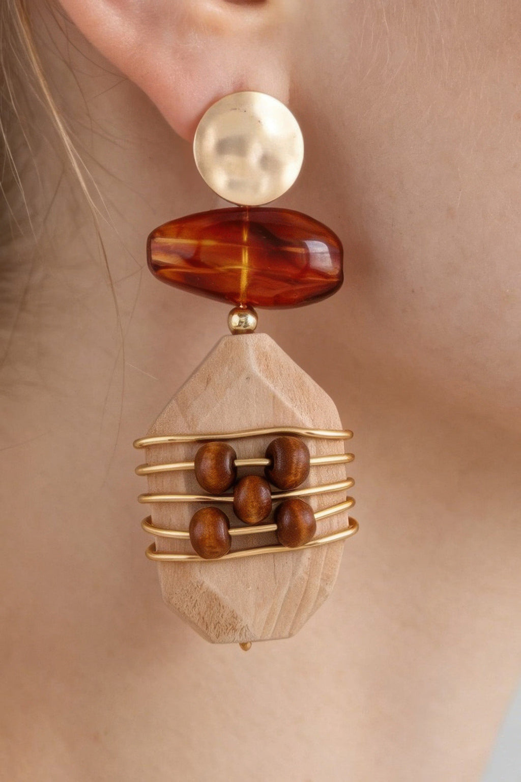 Abstract Historic Pillar Drop Earrings